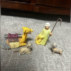 Shepherd And Animals For Nativity Set Christmas Decor Camel Sheep